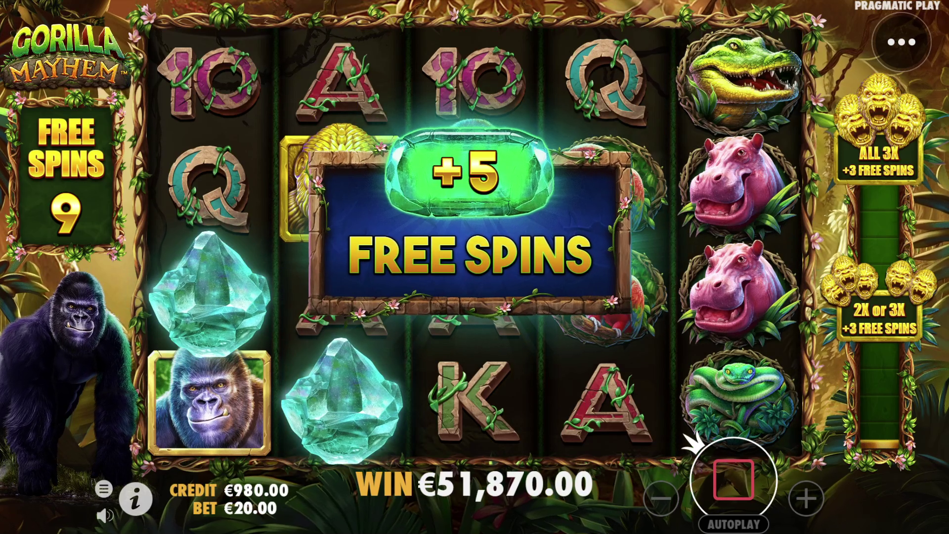 Gorilla Mayhem - Free spins 1