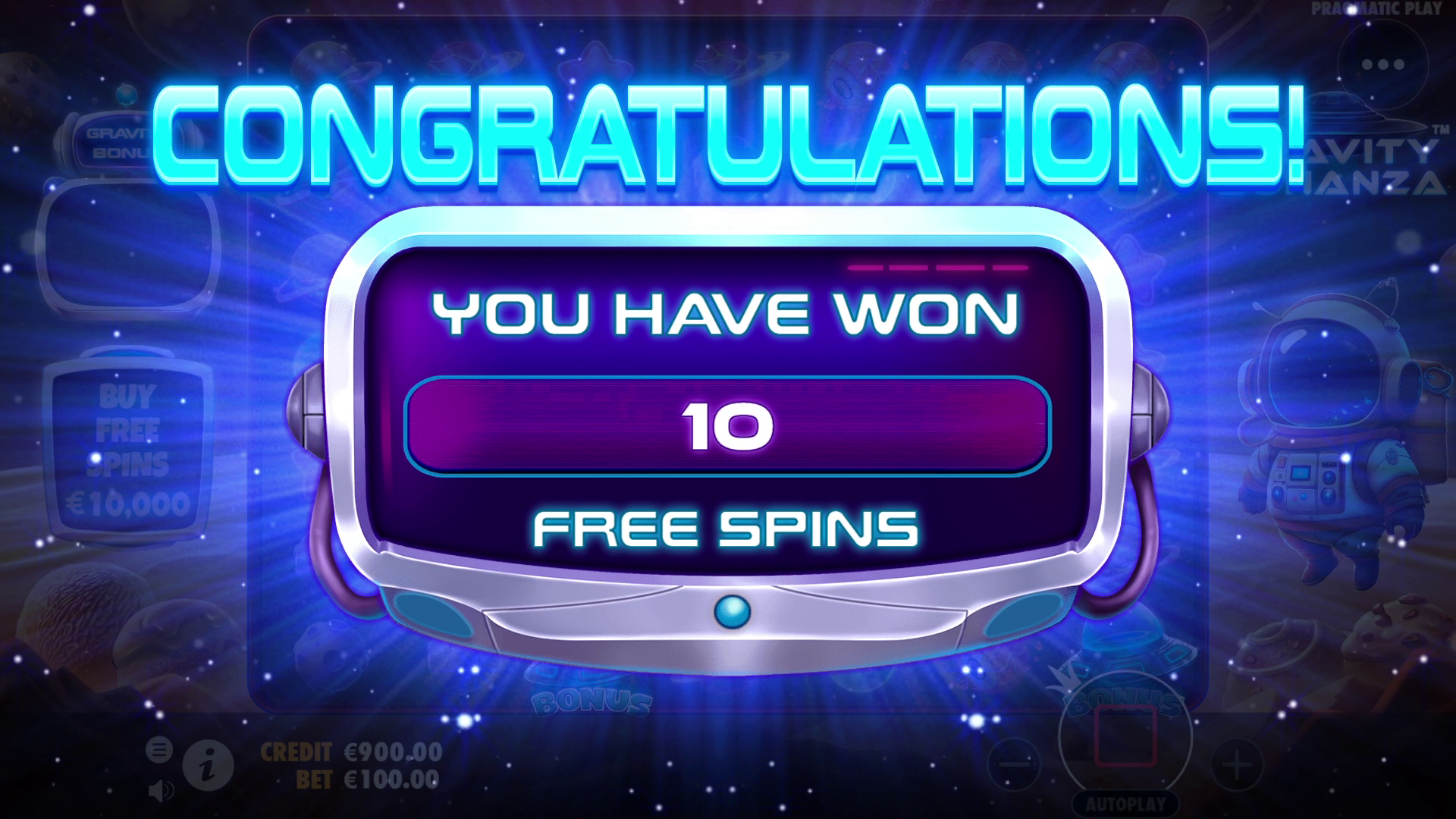 Gravity Bonanza - Free spins