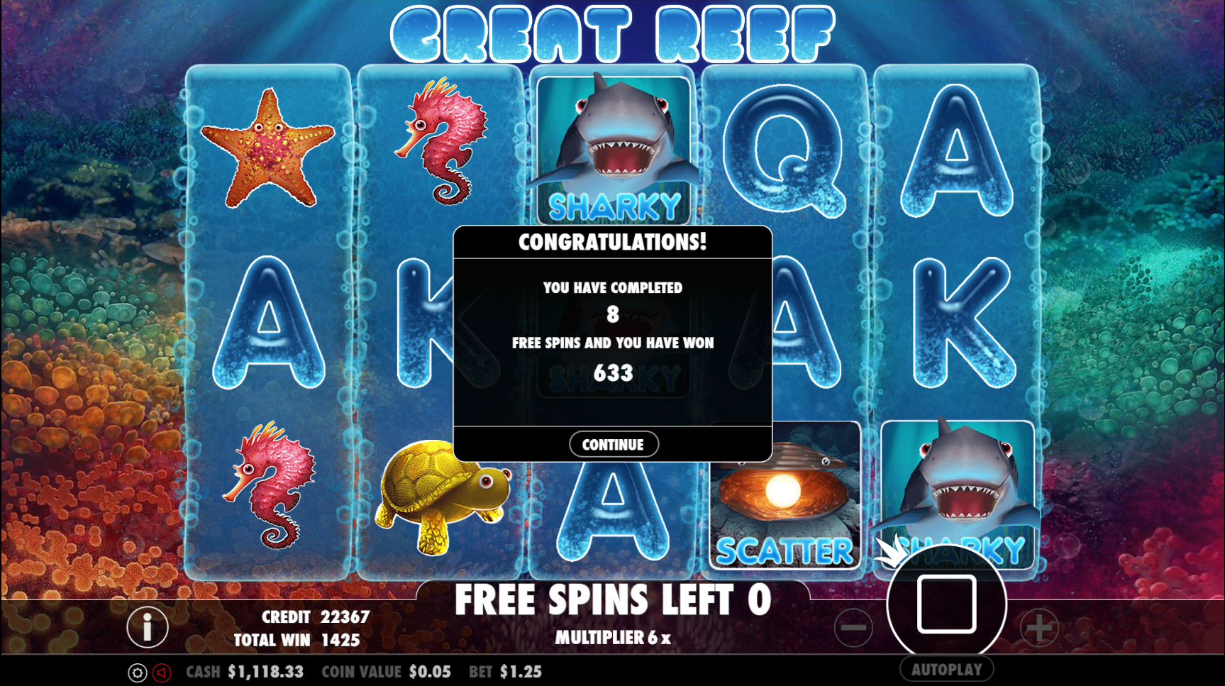 Great Reef - Free spins 1