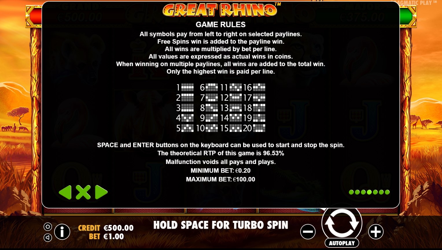 Great Rhino - Game rules 1