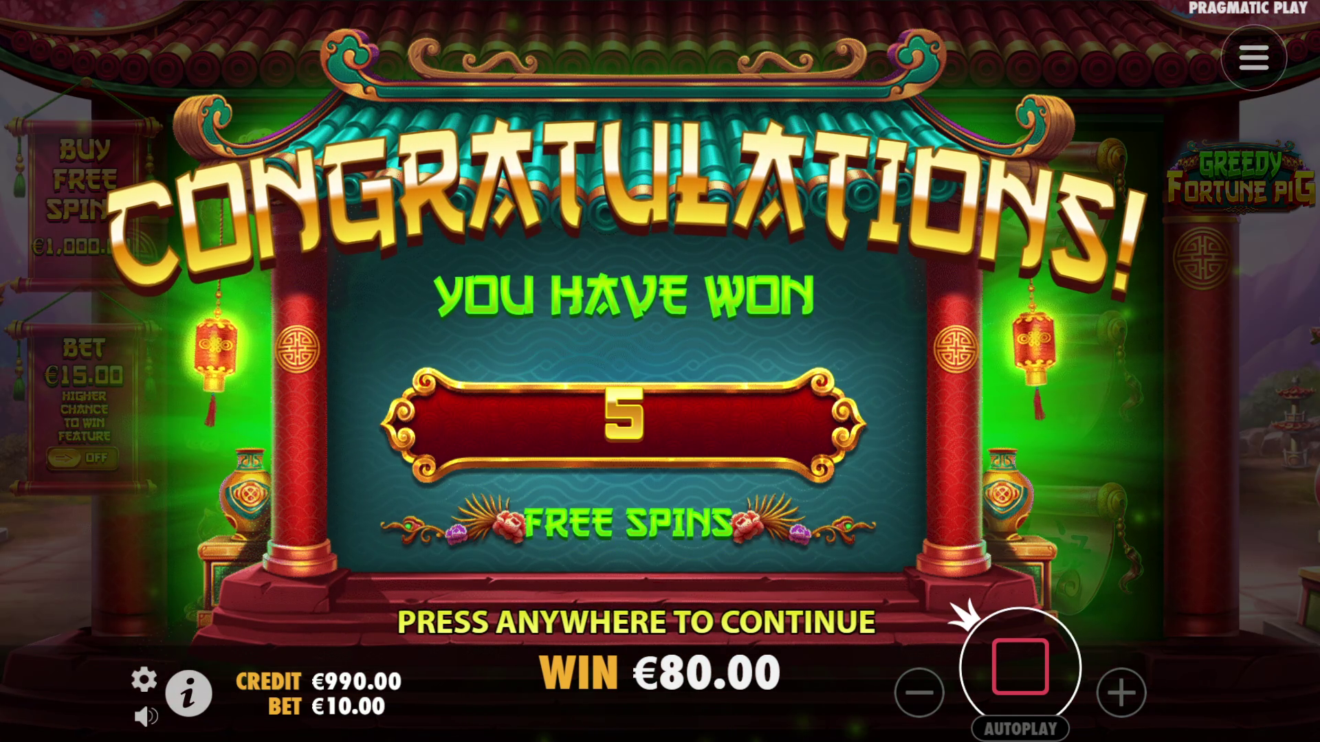 Greedy Fortune Pig - Free spins 2