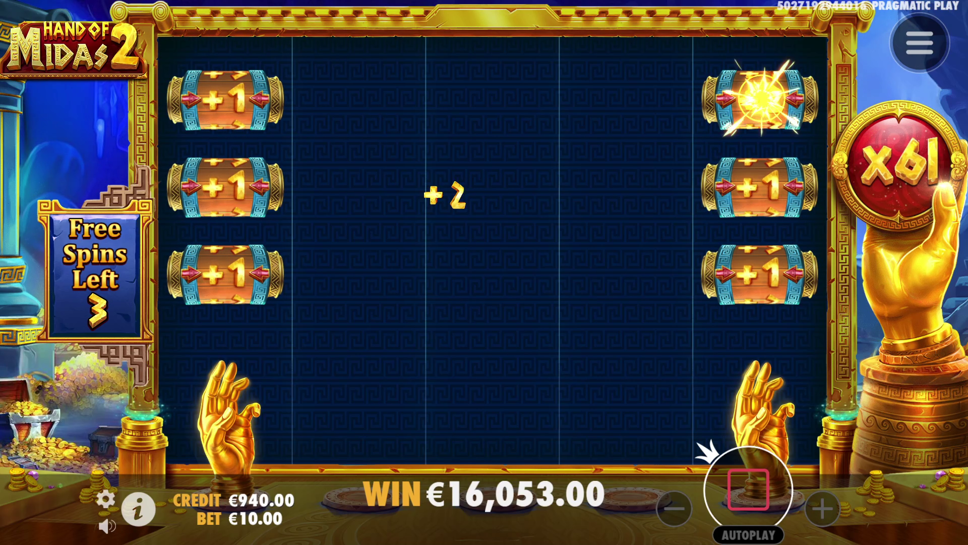 Hand of Midas 2 - Free spins 1