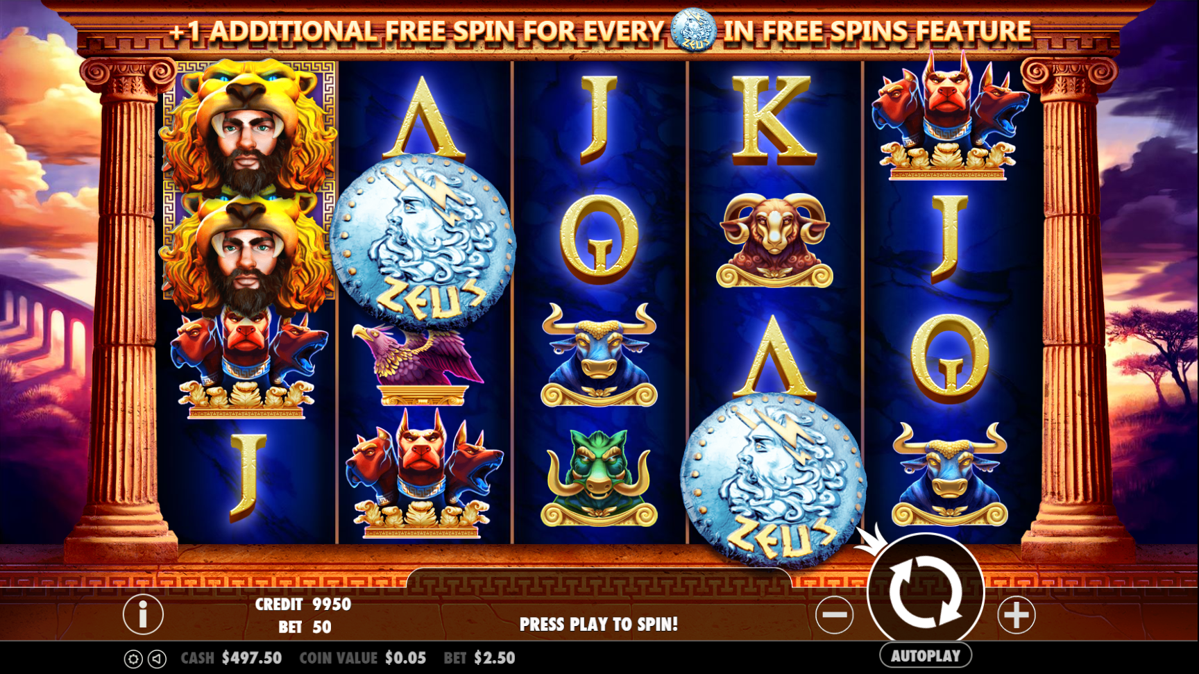Hercules Son of Zeus - Free spins 2