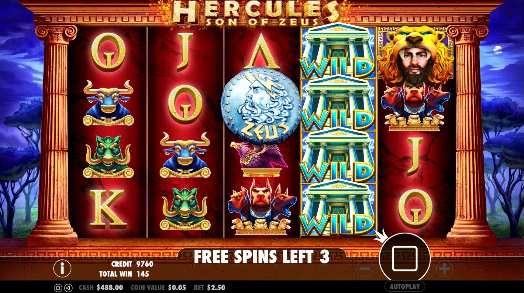 Hercules Son of Zeus - Free spins 3