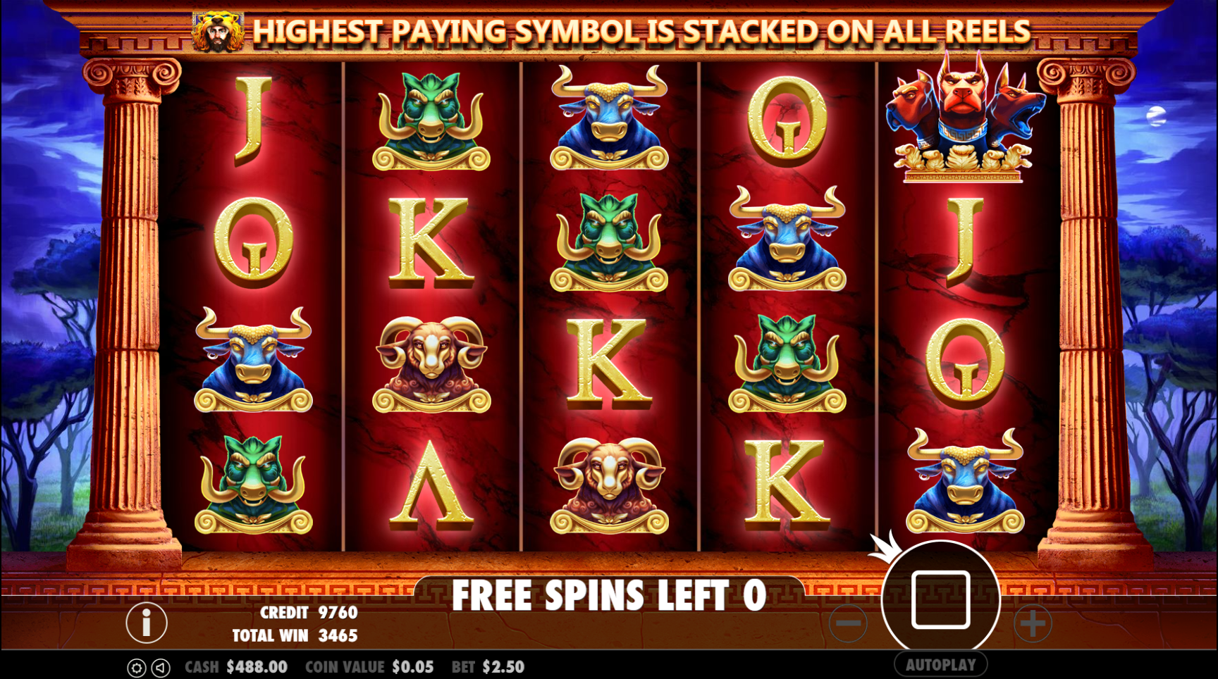 Hercules Son of Zeus - Free spins 5