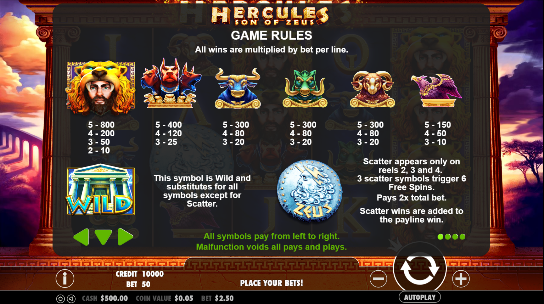Hercules Son of Zeus - Game rules 4