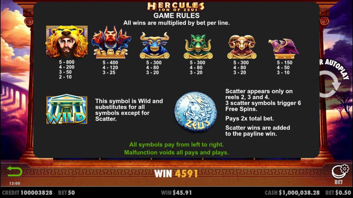 Hercules Son of Zeus - Game rules 5