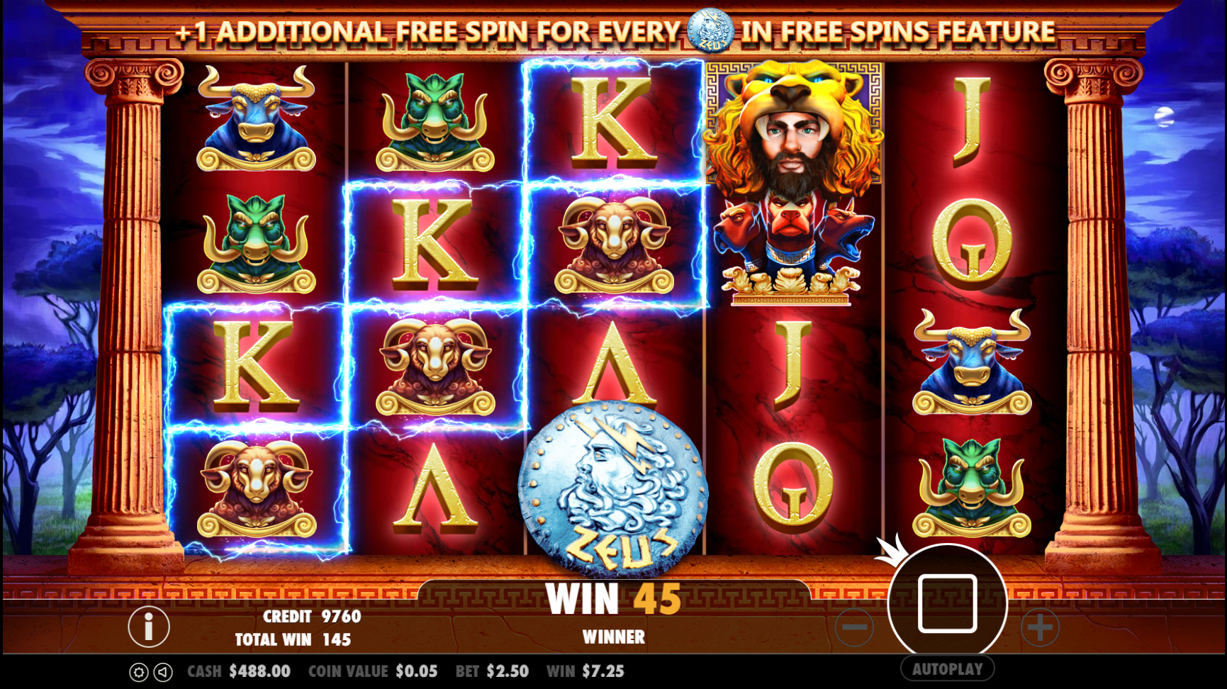 Hercules Son of Zeus - Free spins 10