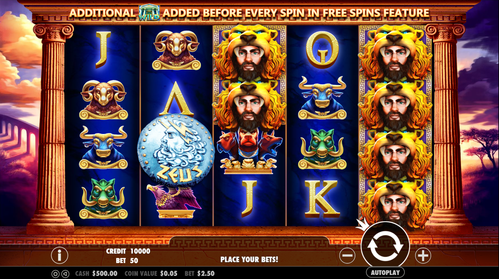Hercules Son of Zeus - Free spins 12