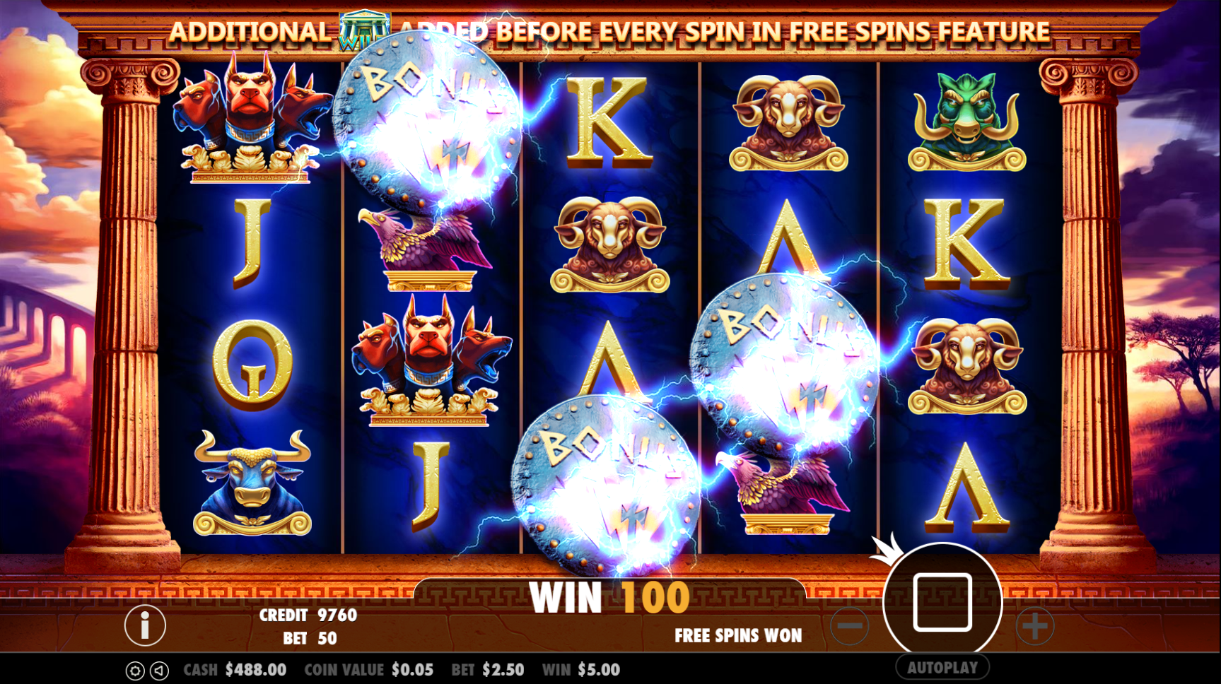 Hercules Son of Zeus - Free spins 14