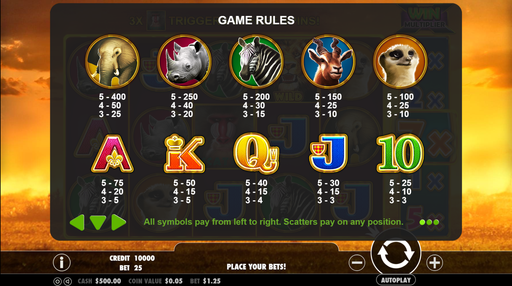 Hot Safari - Game rules 1