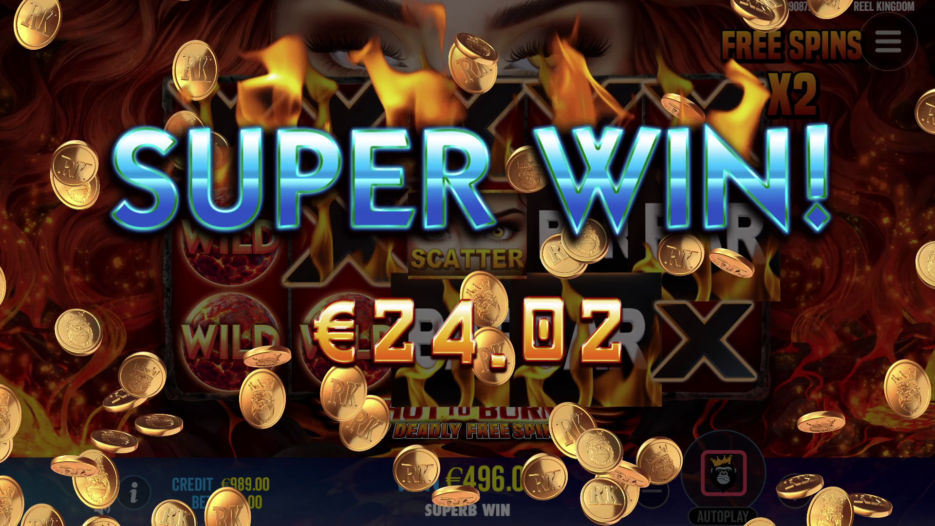 Hot to Burn - 7 Deadly Free Spins - Big win 2