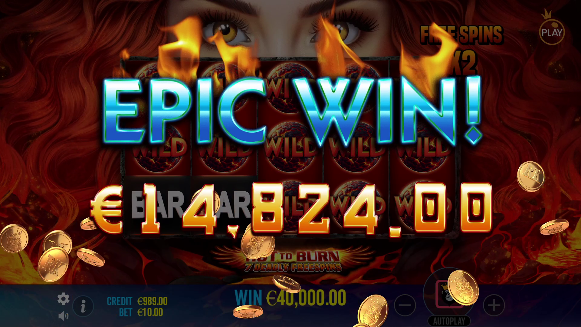 Hot to Burn - 7 Deadly Free Spins - Big win 3