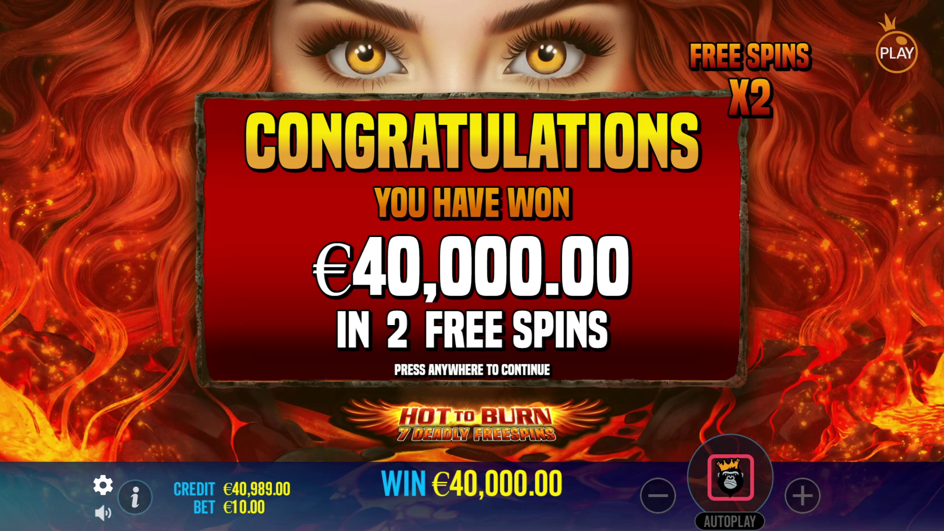 Hot to Burn - 7 Deadly Free Spins - Free spins 6