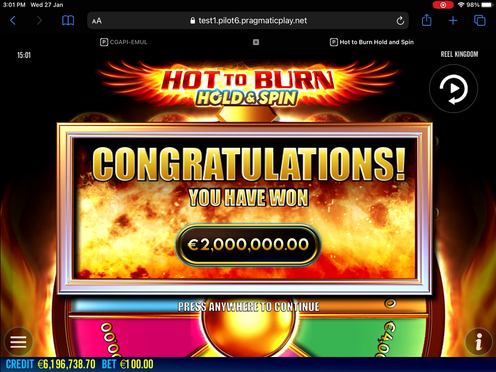 Hot to Burn Hold & Spin - Big win 6