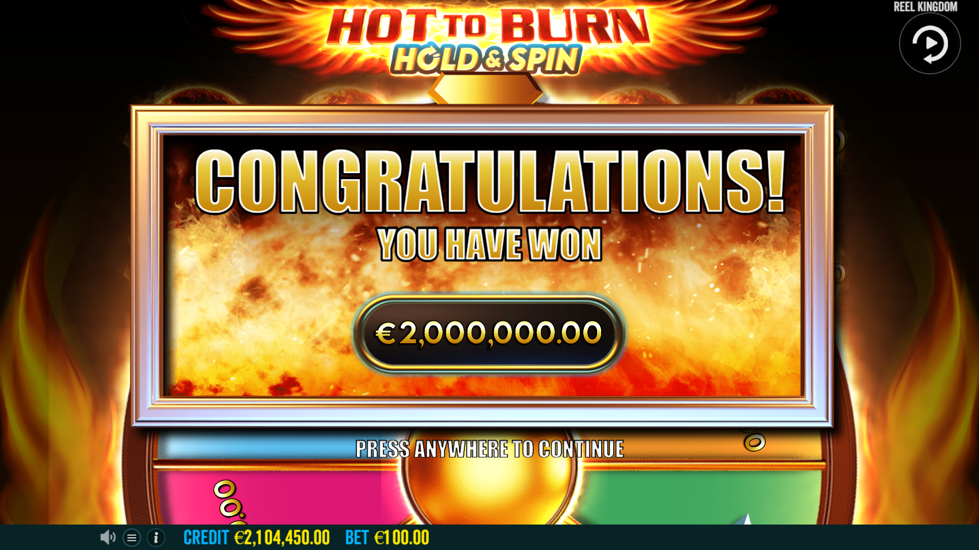 Hot to Burn Hold & Spin - Big win 7