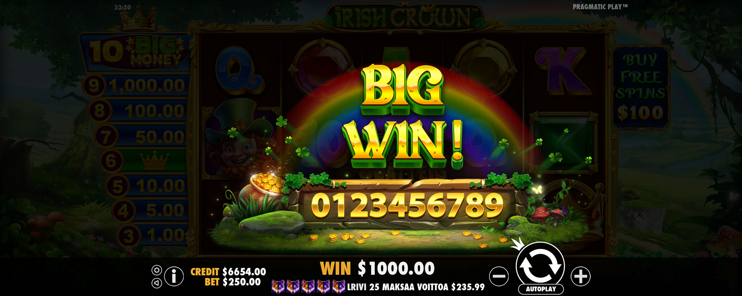 Irish Crown - Big win 1