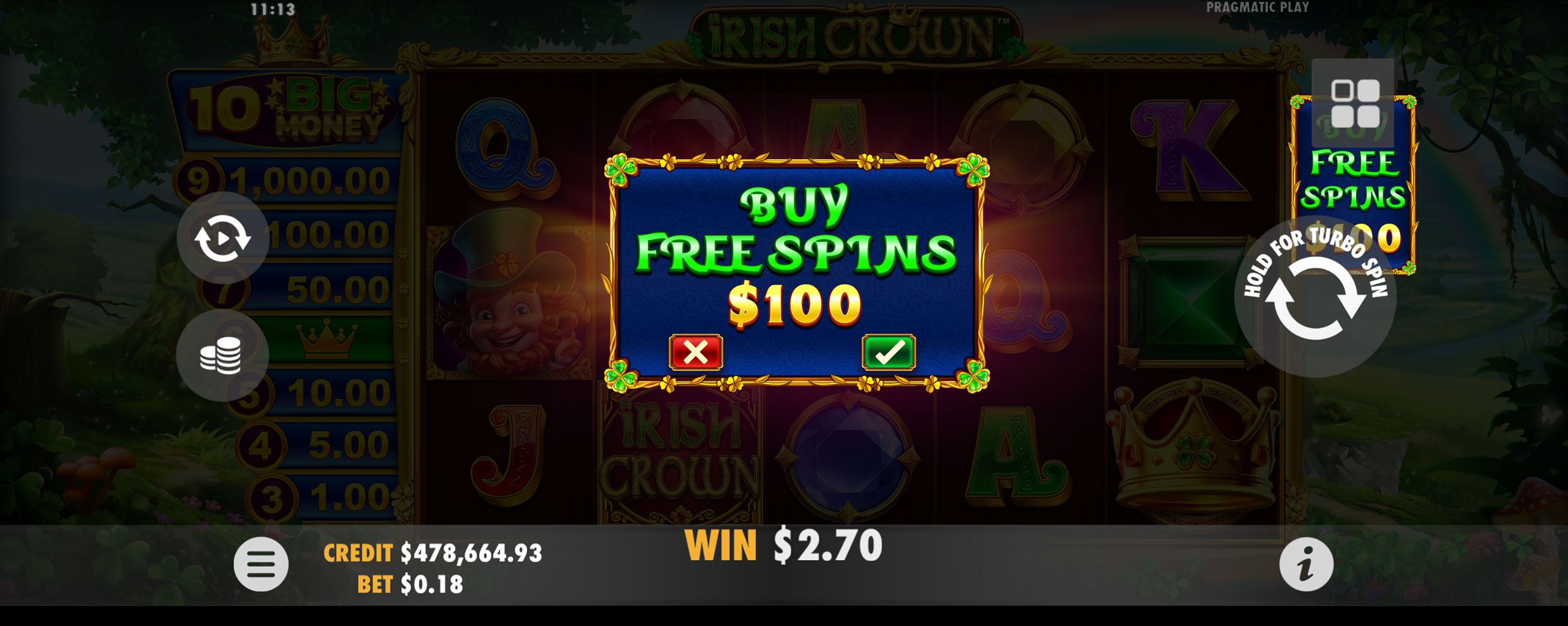 Irish Crown - Buy bonus 2