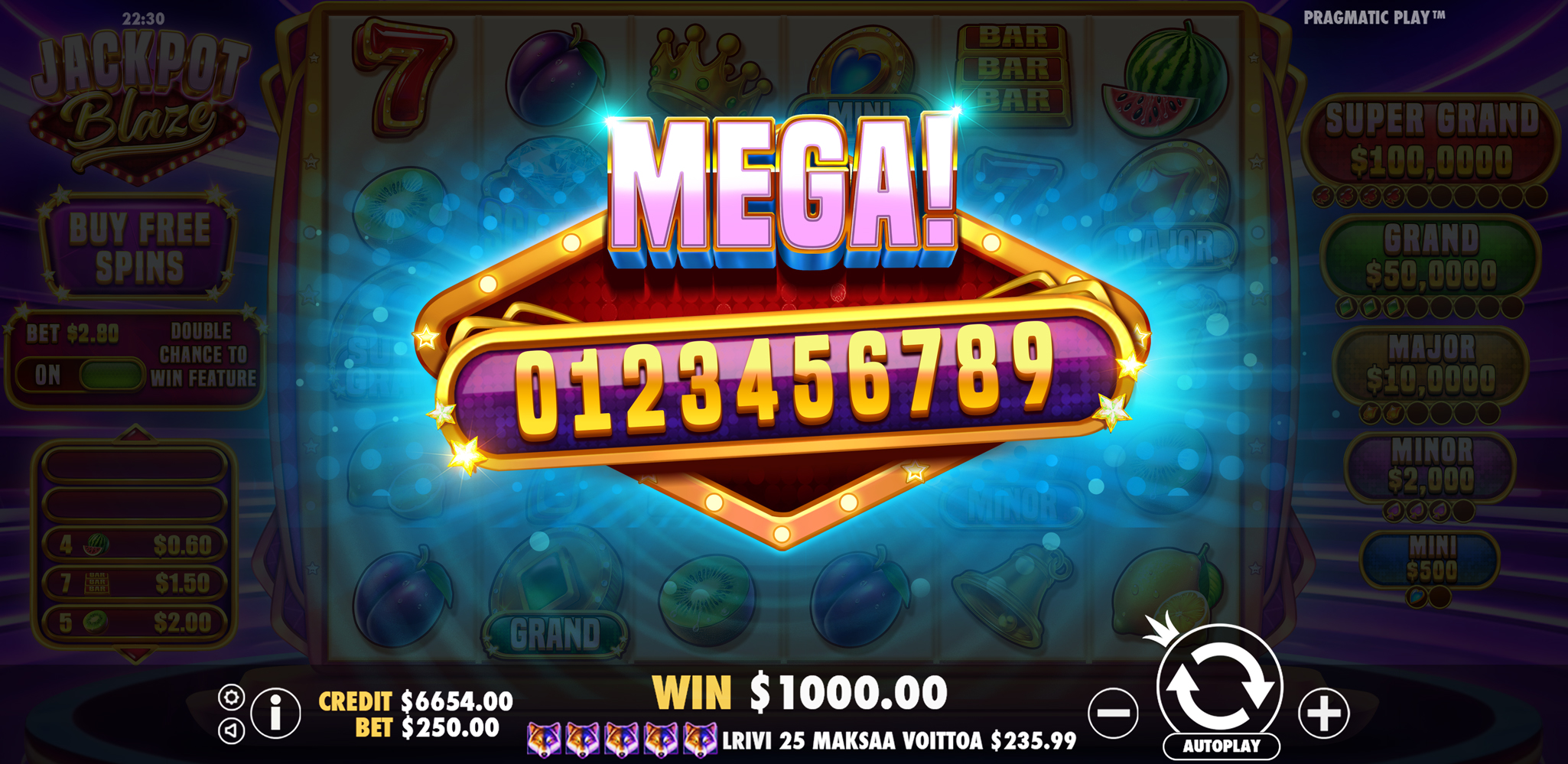 Jackpot Blaze - Big win 1