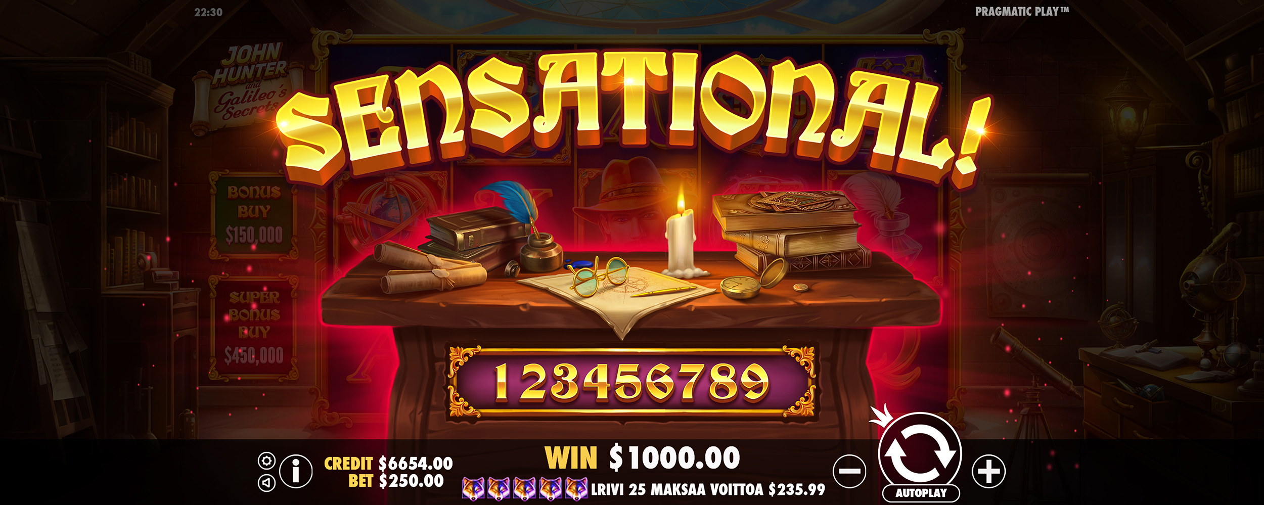 John Hunter and Galileo's Secrets - Big win 10