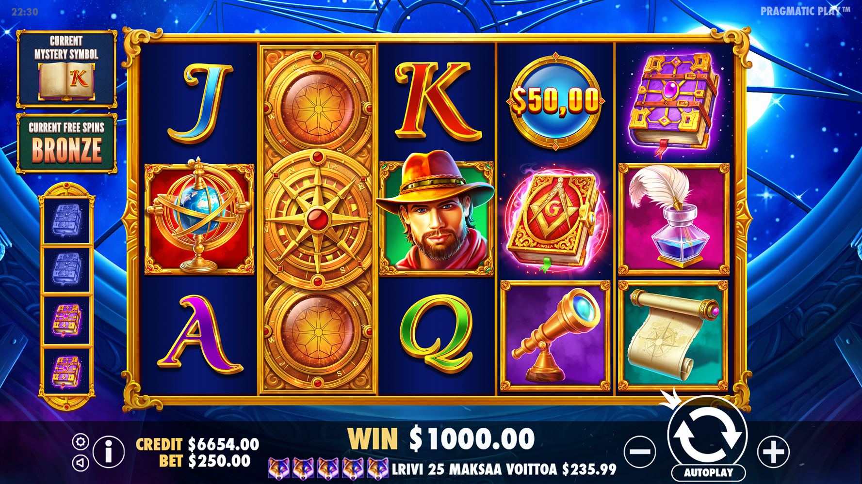 John Hunter and Galileo's Secrets - Free spins 3