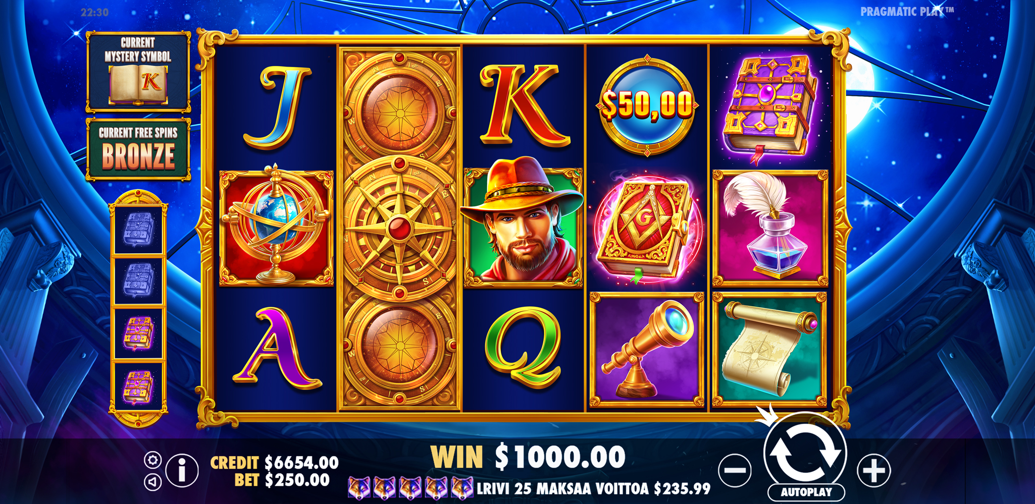 John Hunter and Galileo's Secrets - Free spins 4