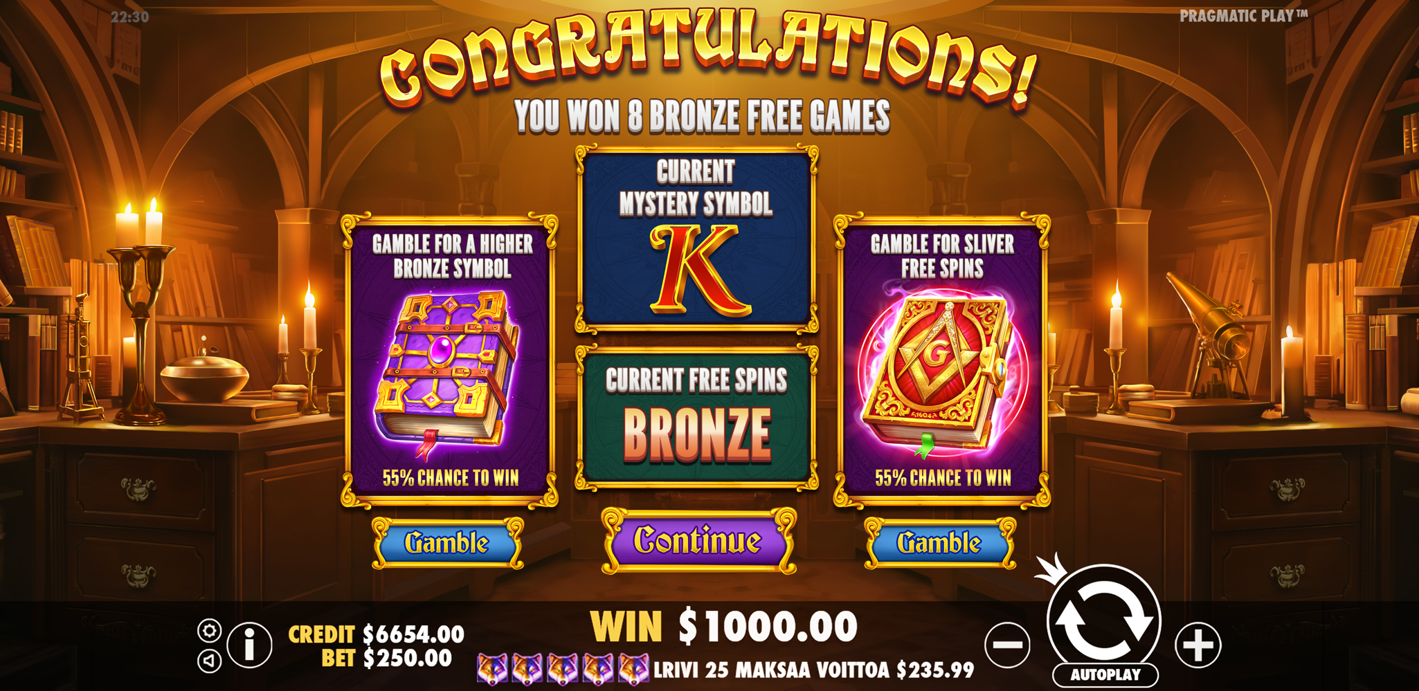 John Hunter and Galileo's Secrets - Free spins 7