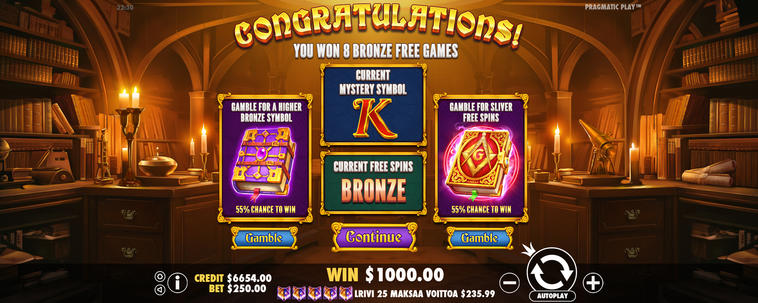 John Hunter and Galileo's Secrets - Free spins 8
