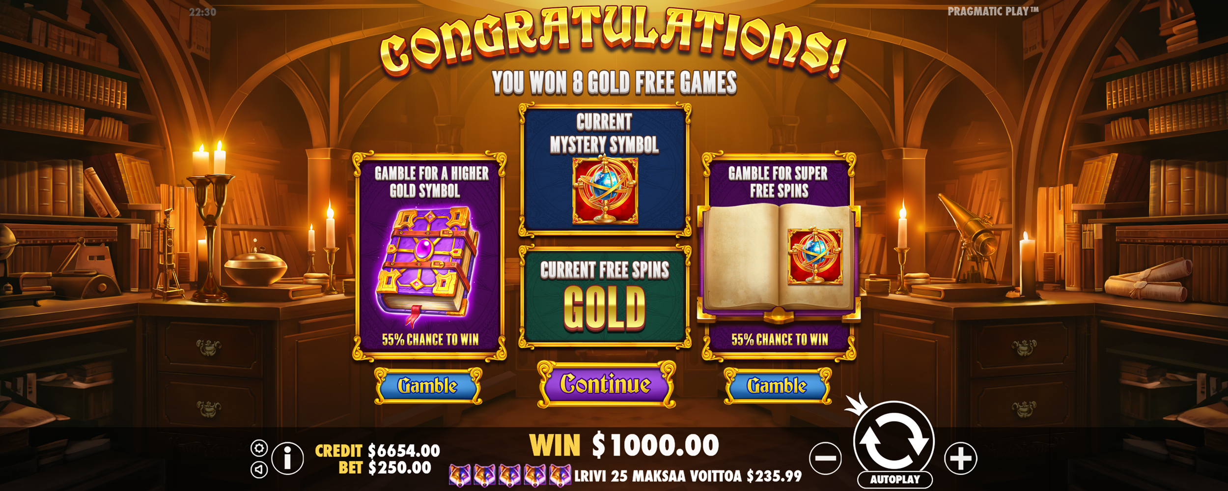 John Hunter and Galileo's Secrets - Free spins 11