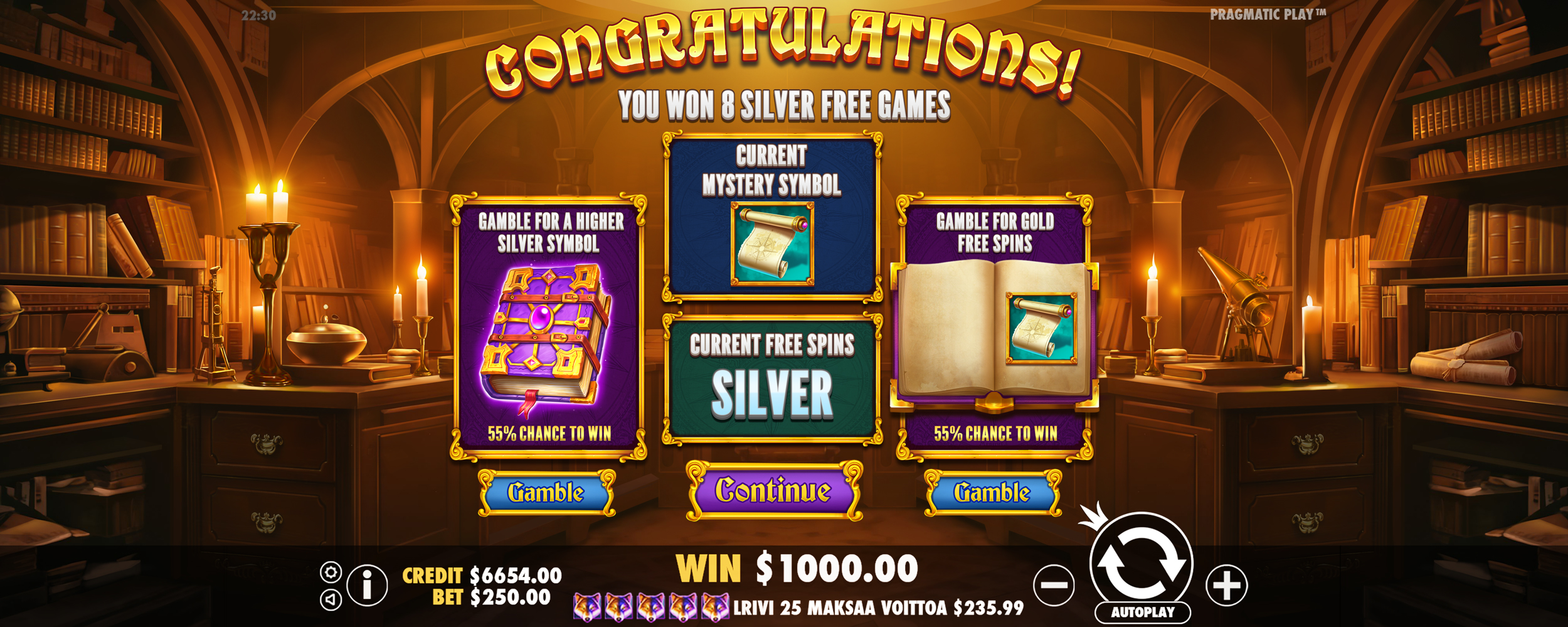 John Hunter and Galileo's Secrets - Free spins 14