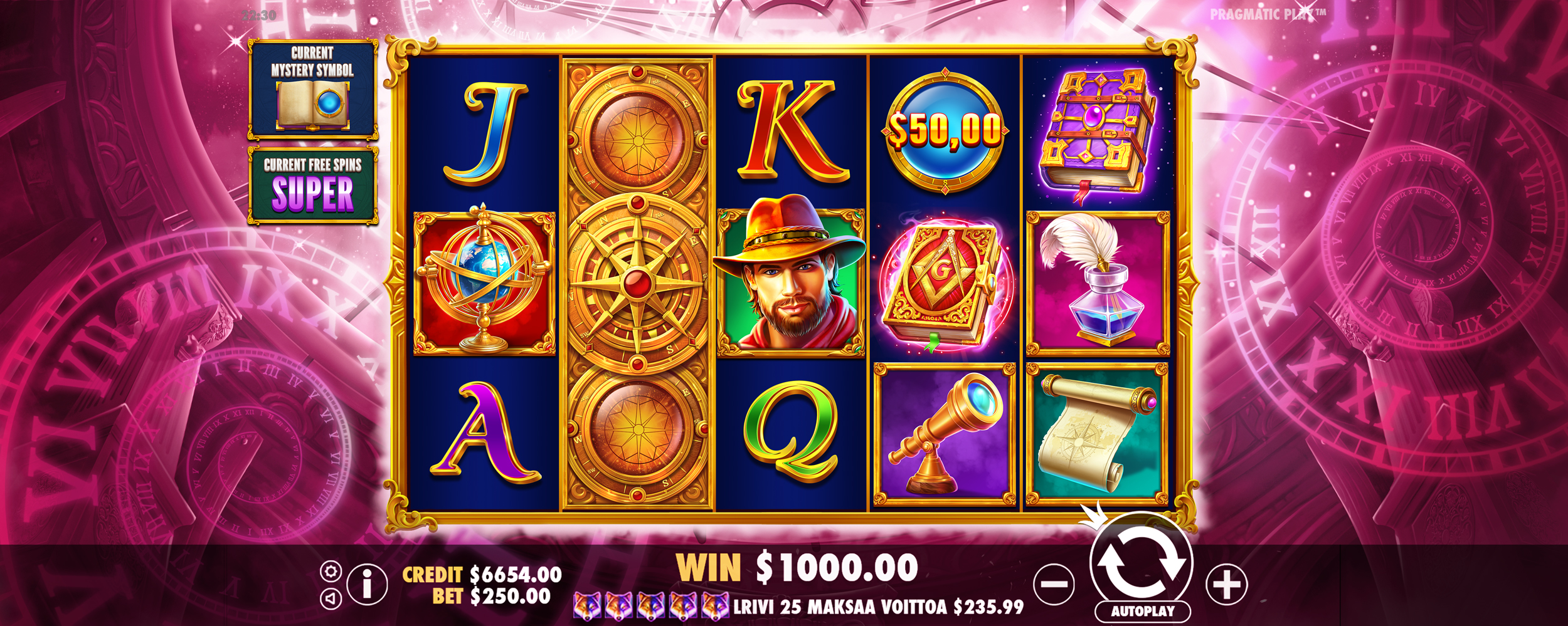 John Hunter and Galileo's Secrets - Free spins 18