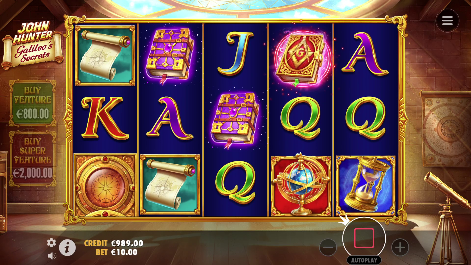 John Hunter and Galileo's Secrets - Free spins 19