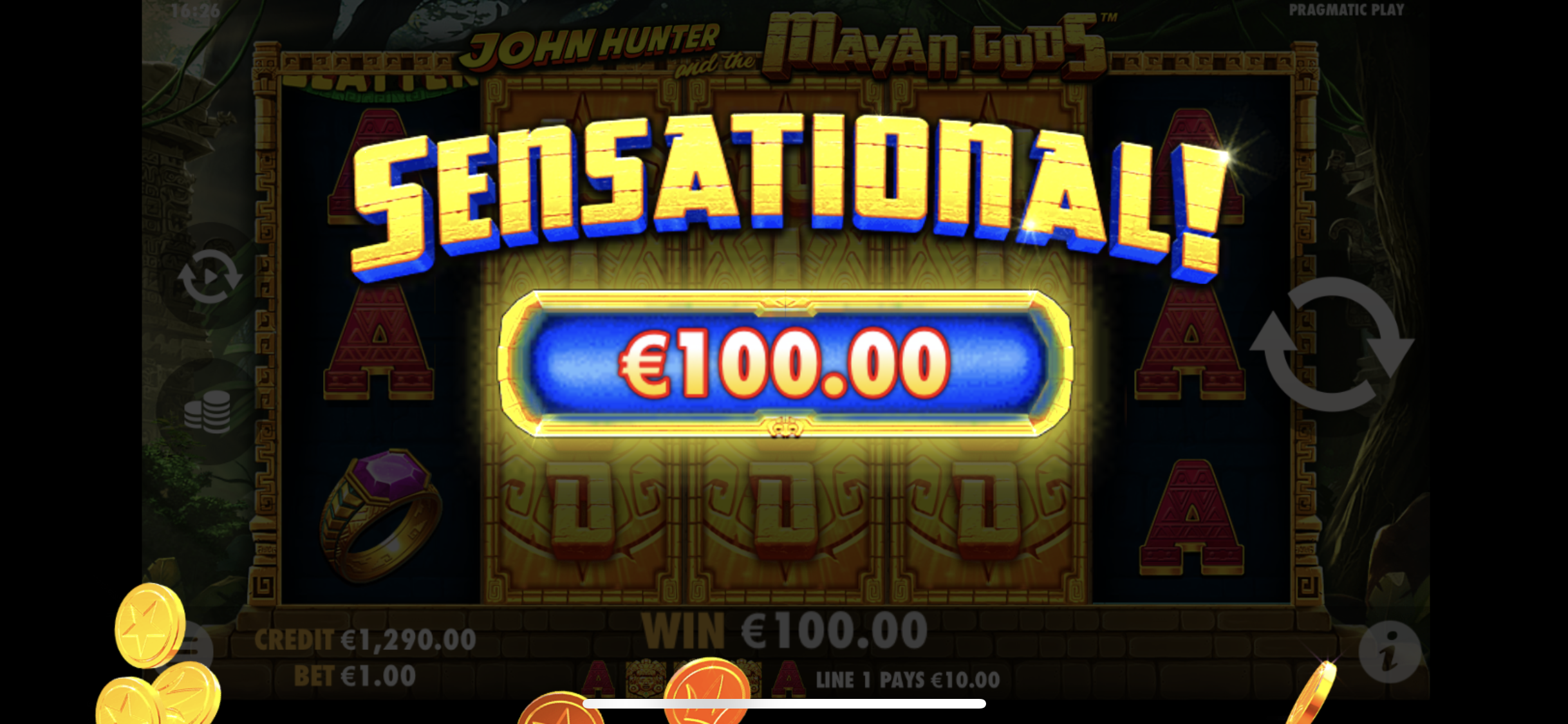 John Hunter and the Mayan Gods - Big win 1
