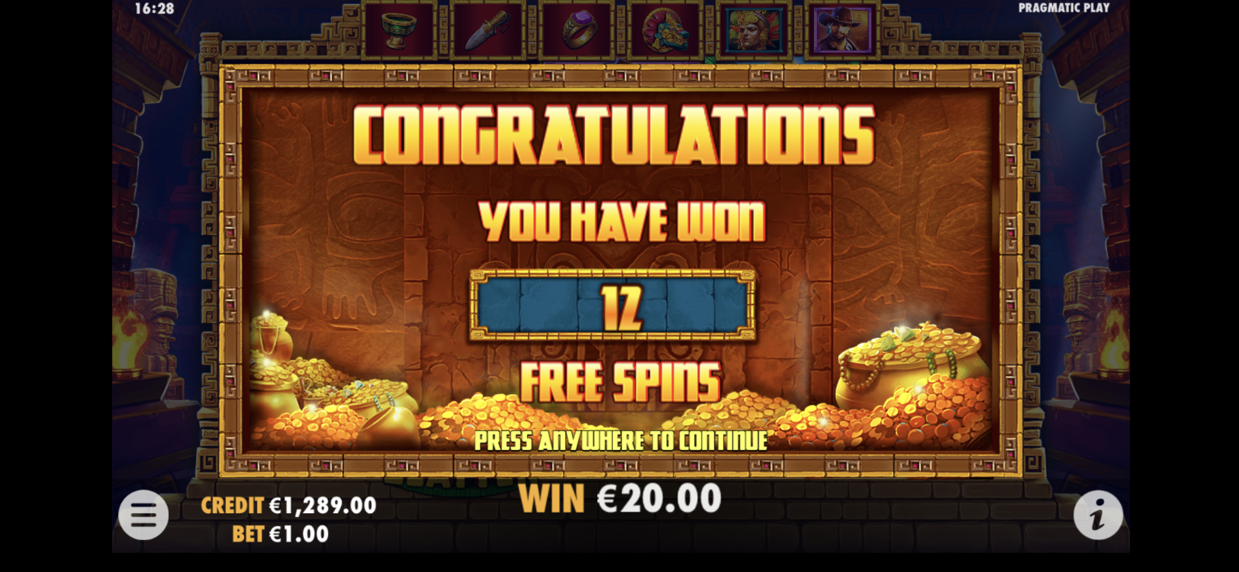 John Hunter and the Mayan Gods - Free spins 2
