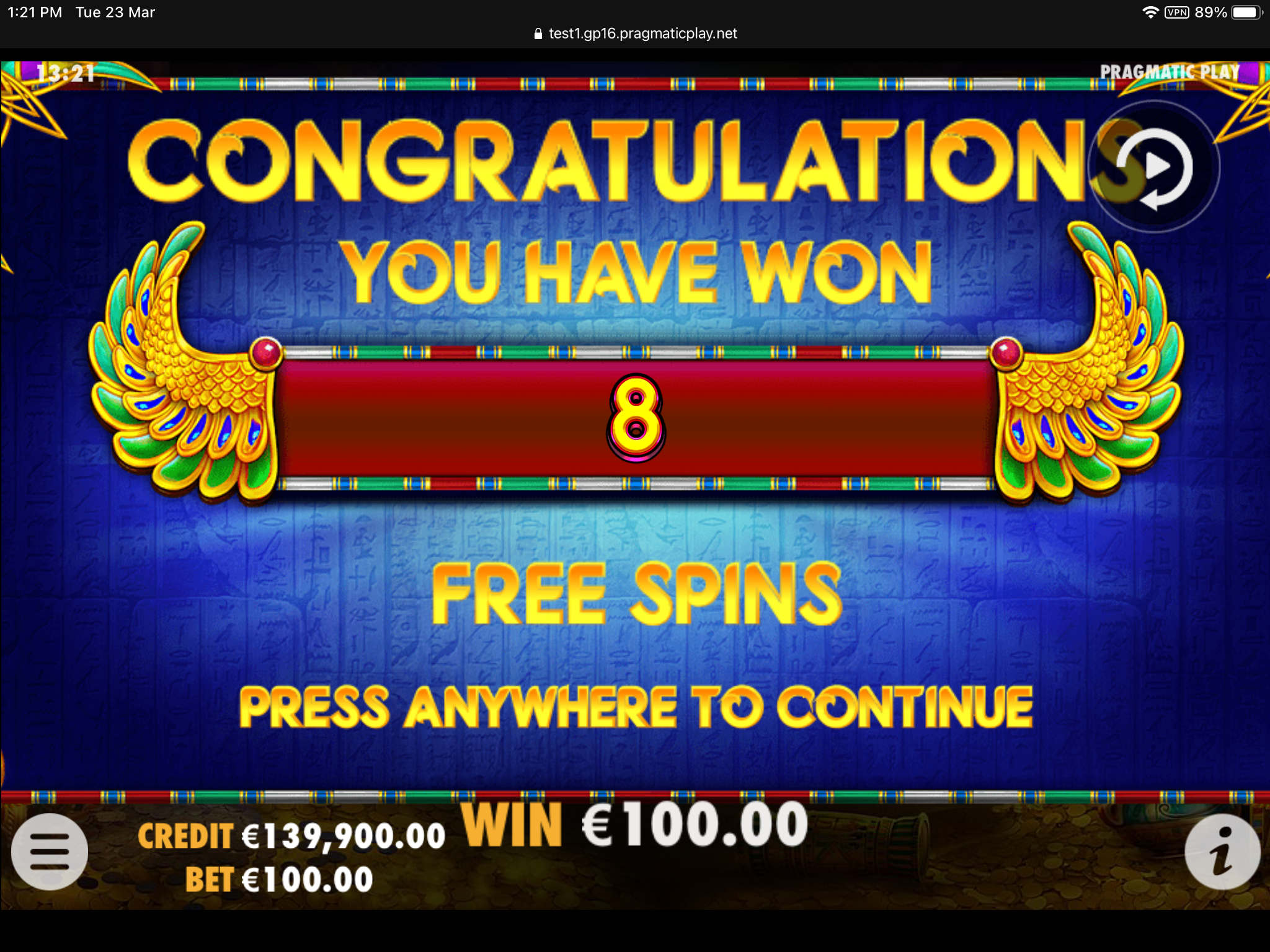 John Hunter and the Tomb of the Scarab Queen - Free spins 1