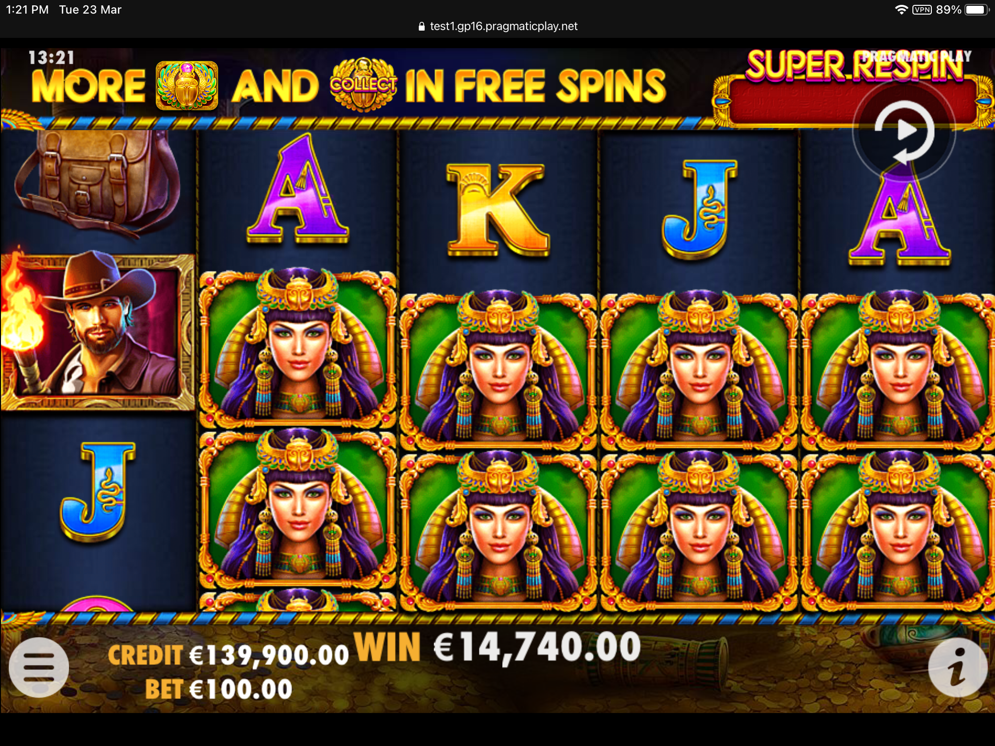 John Hunter and the Tomb of the Scarab Queen - Big win 2