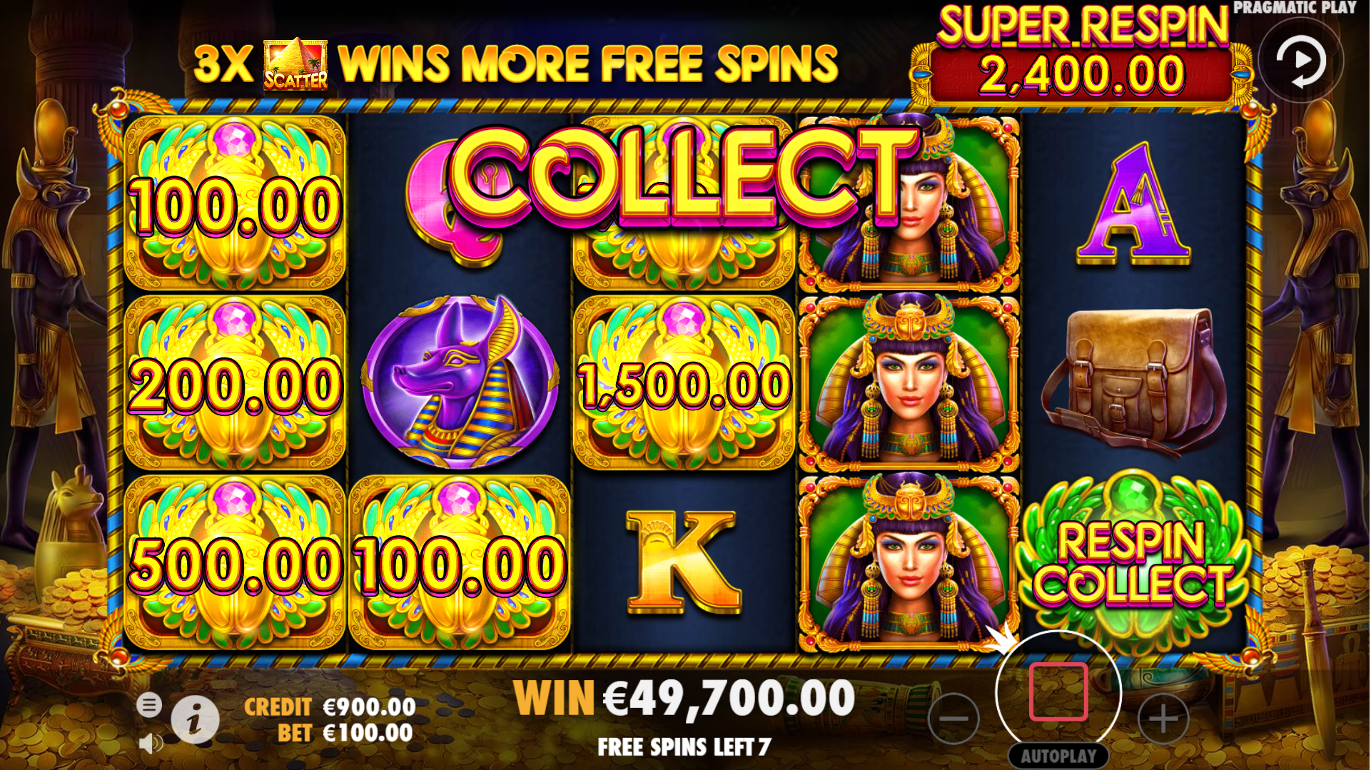 John Hunter and the Tomb of the Scarab Queen - Free spins 8