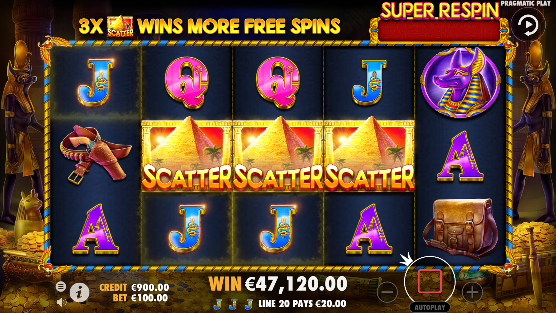 John Hunter and the Tomb of the Scarab Queen - Big win 7