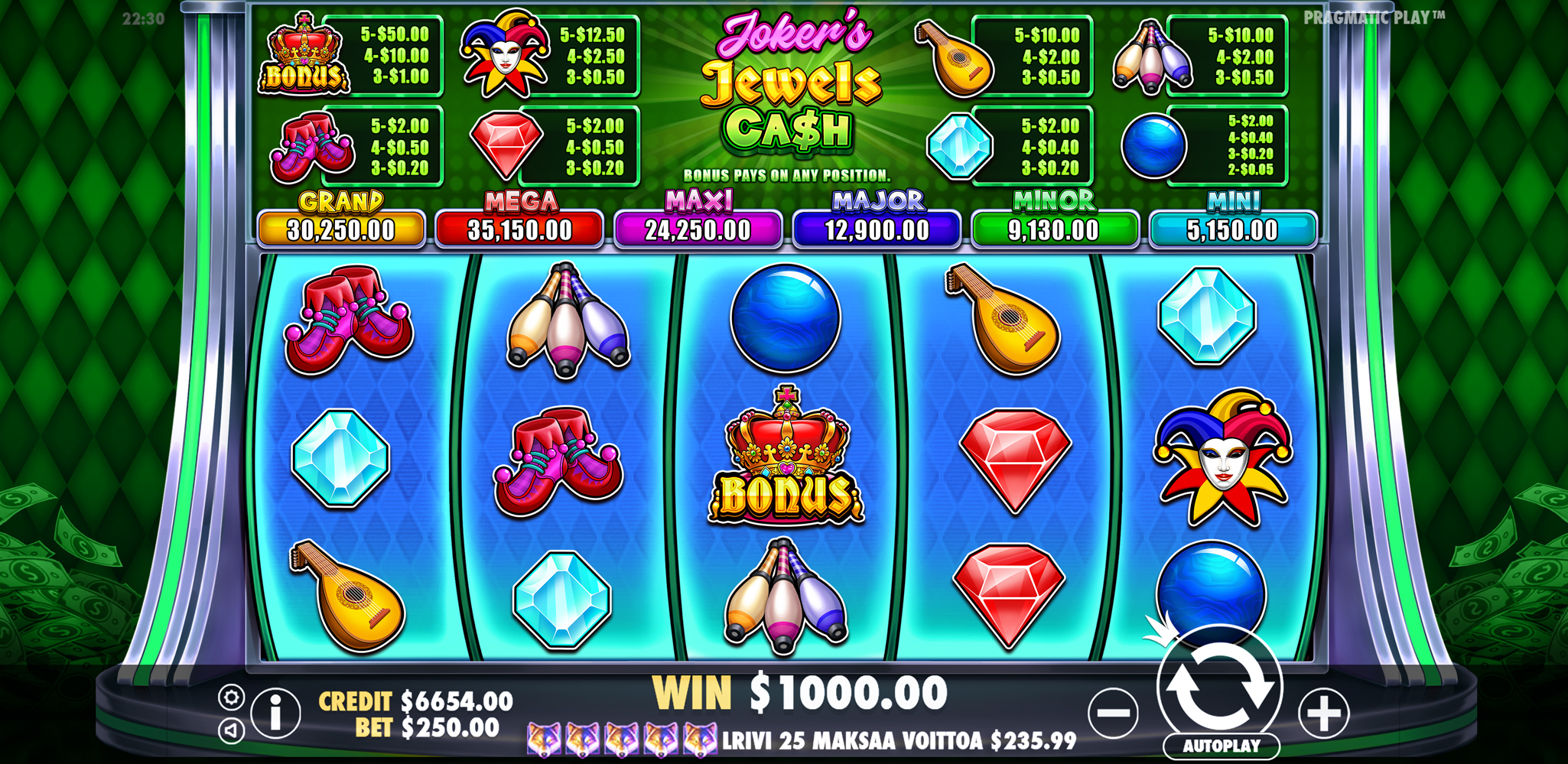 Joker’s Jewels Cash - Base game 1