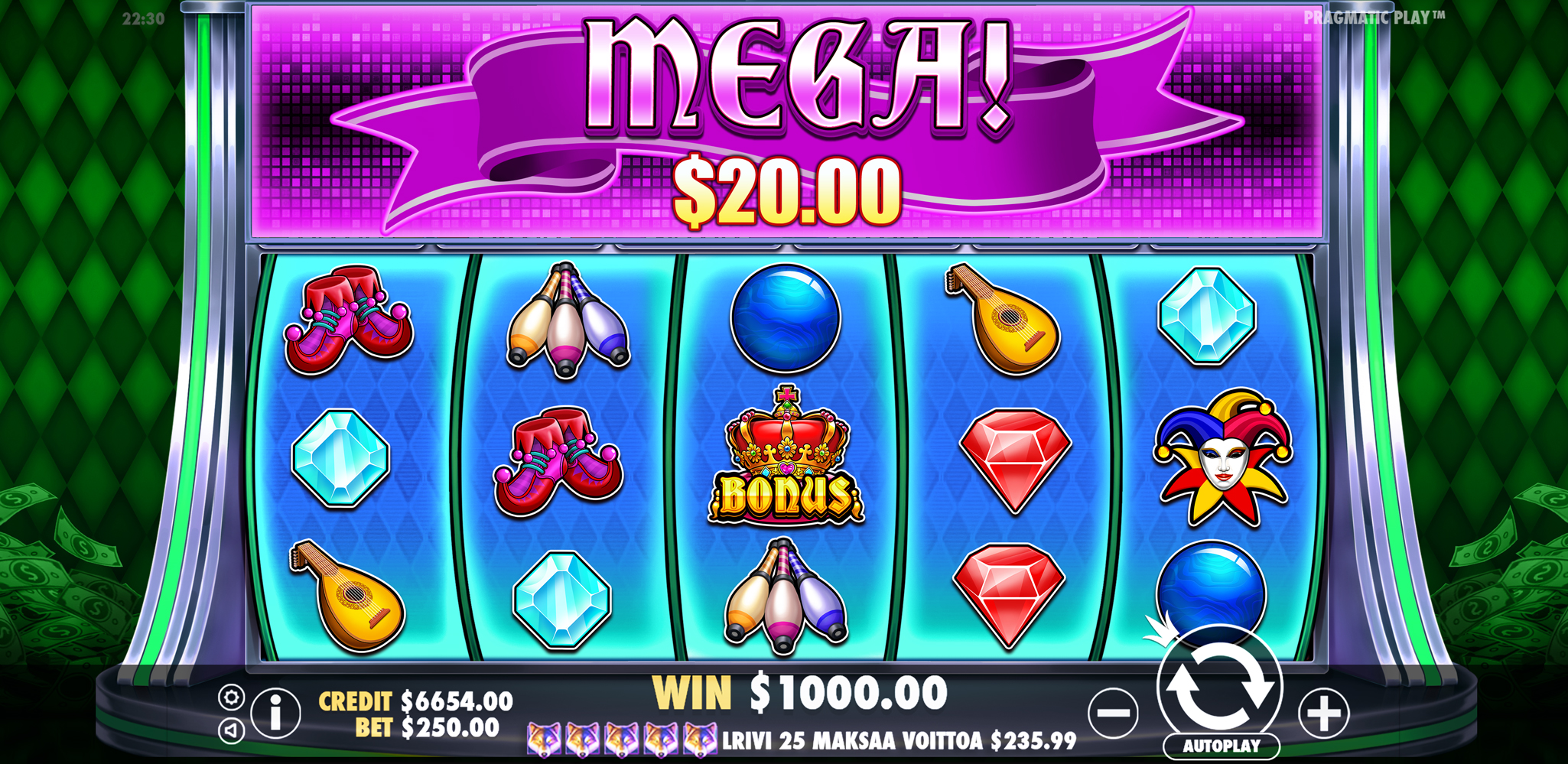 Joker’s Jewels Cash - Big win 1
