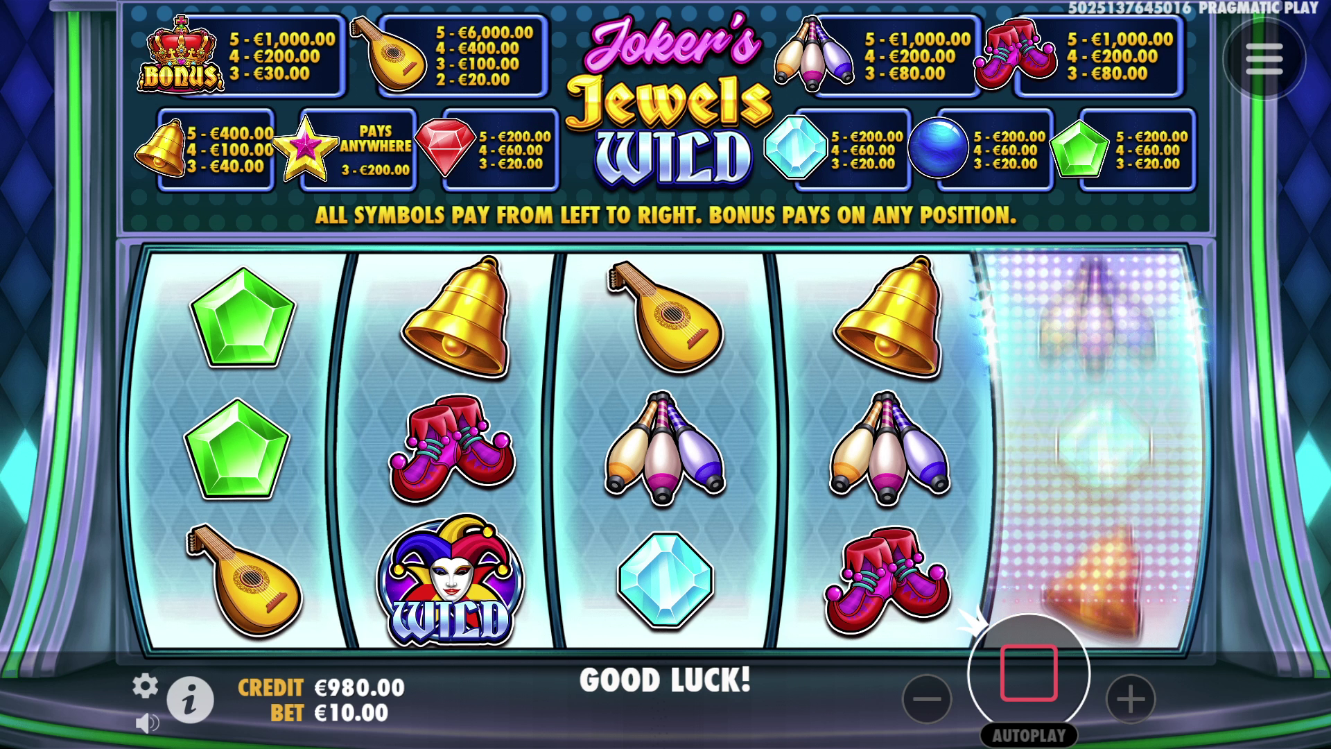Joker's Jewels Wild - Base game