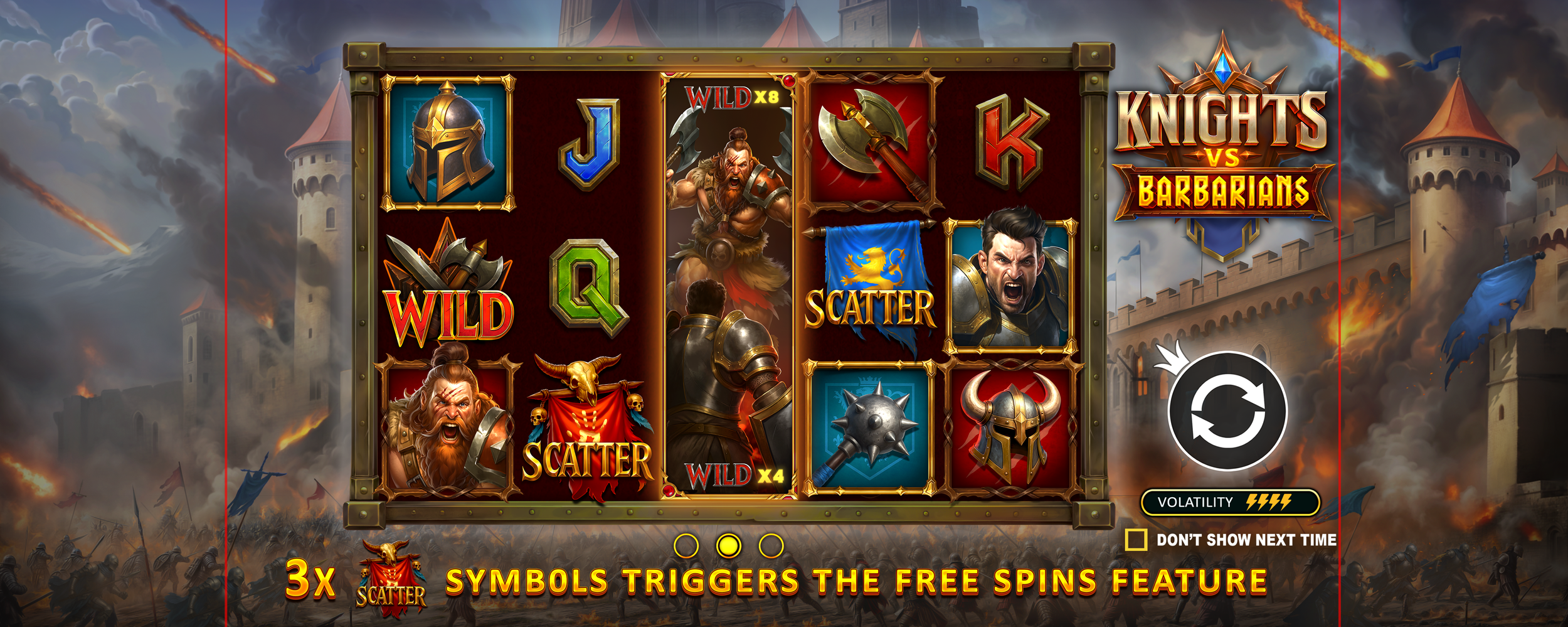 Knights vs Barbarians - Start screen