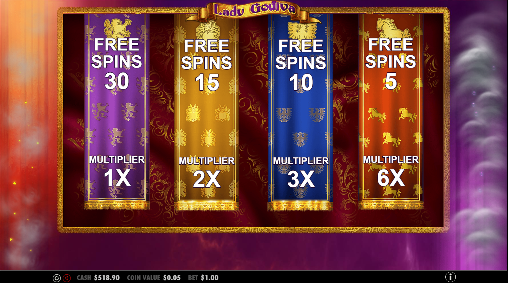 Lady Godiva - Free spins 1