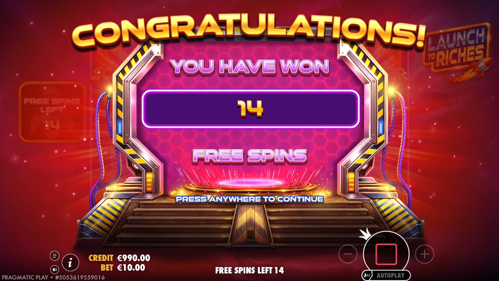 Launch to Riches - Free spins 2