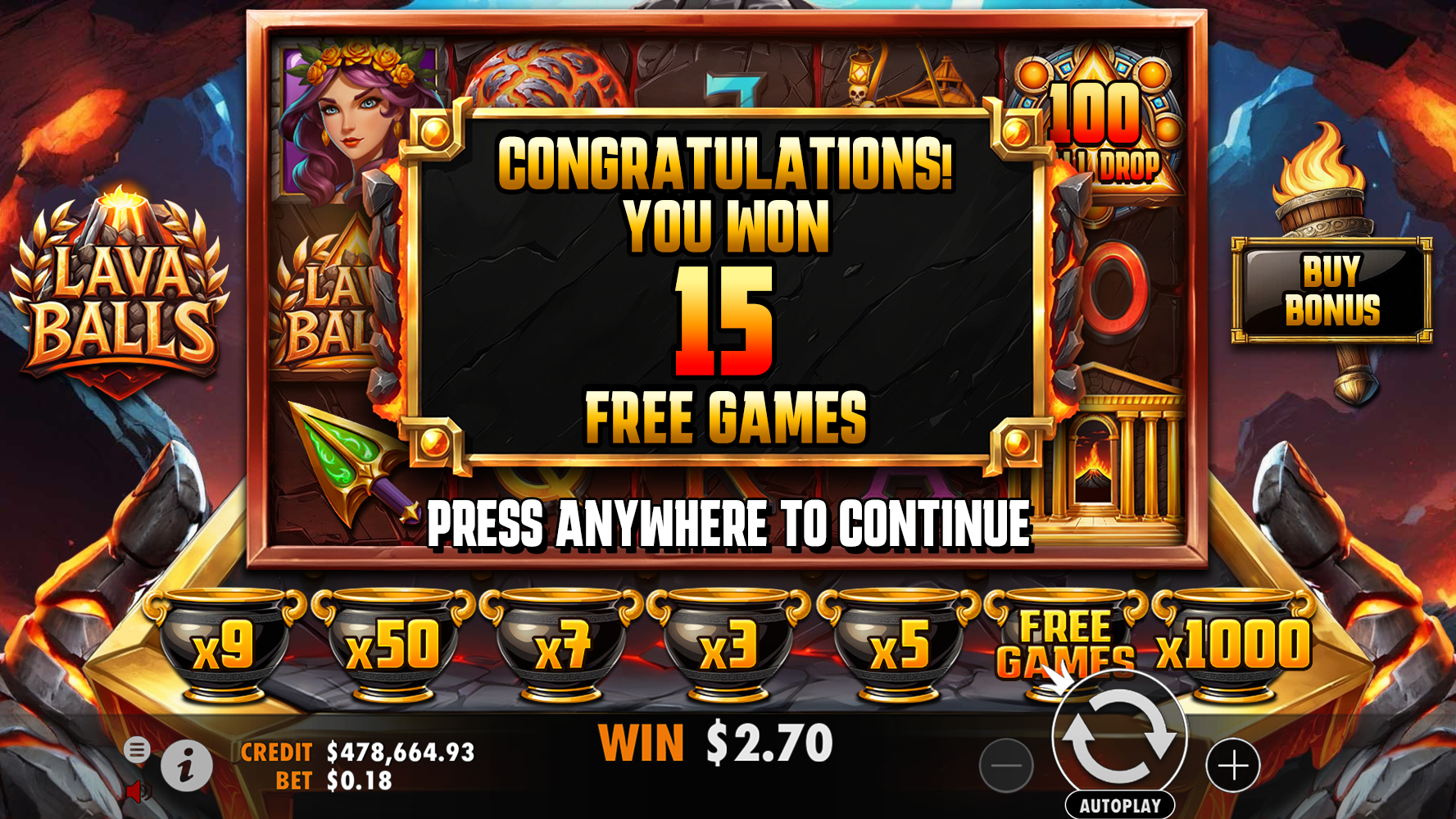 Lava Balls - Free spins 8