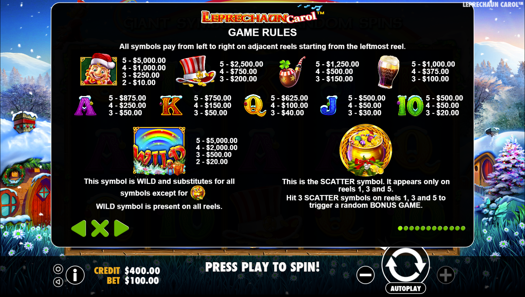 Leprechaun Carol - Game rules 1