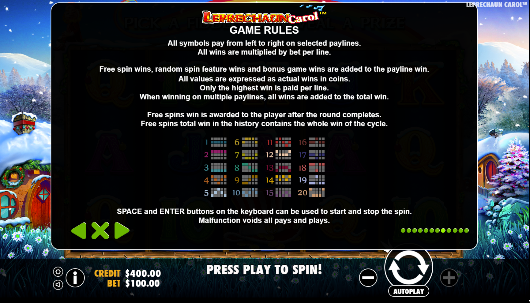 Leprechaun Carol - Game rules 2