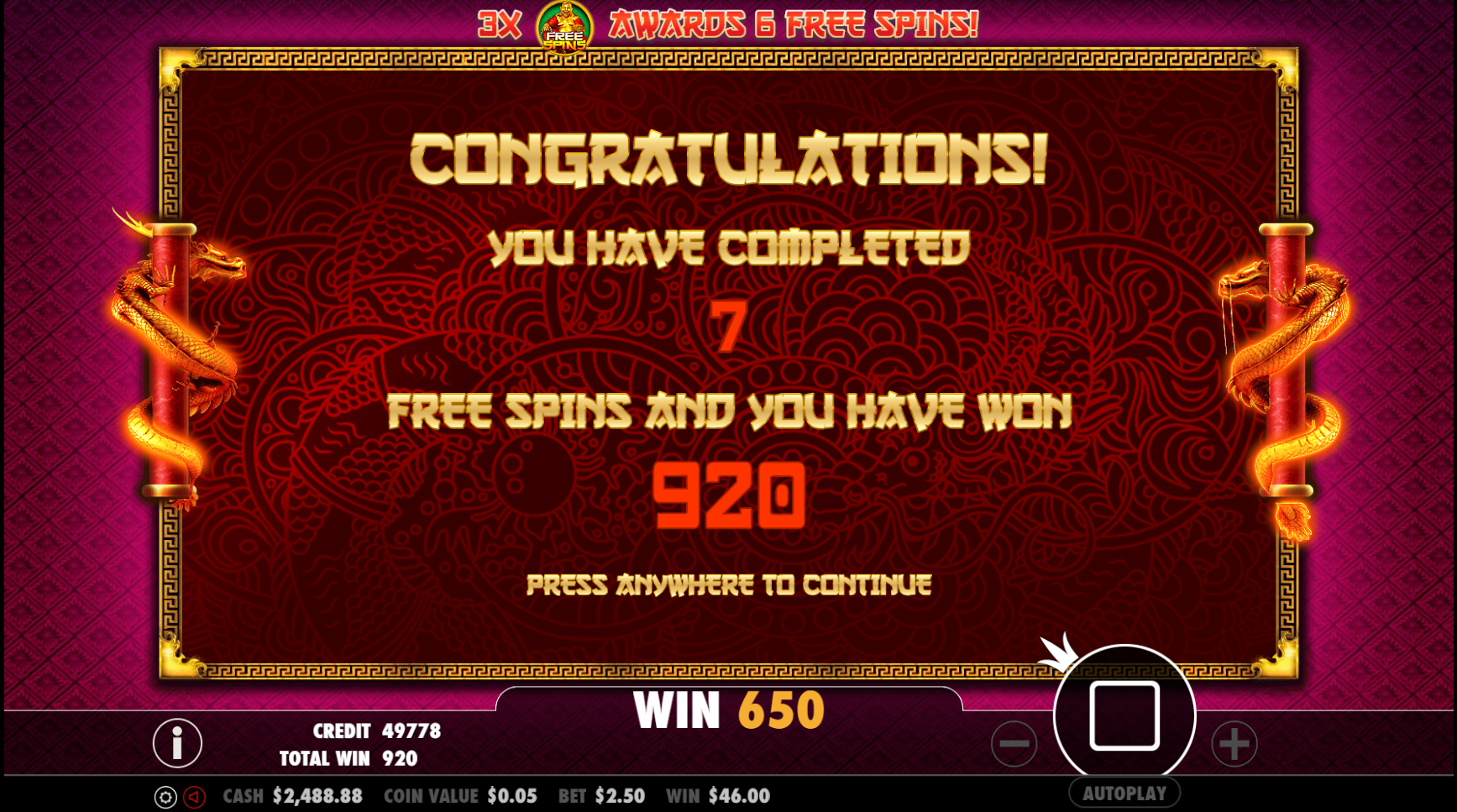 Lucky Dragons - Free spins 3
