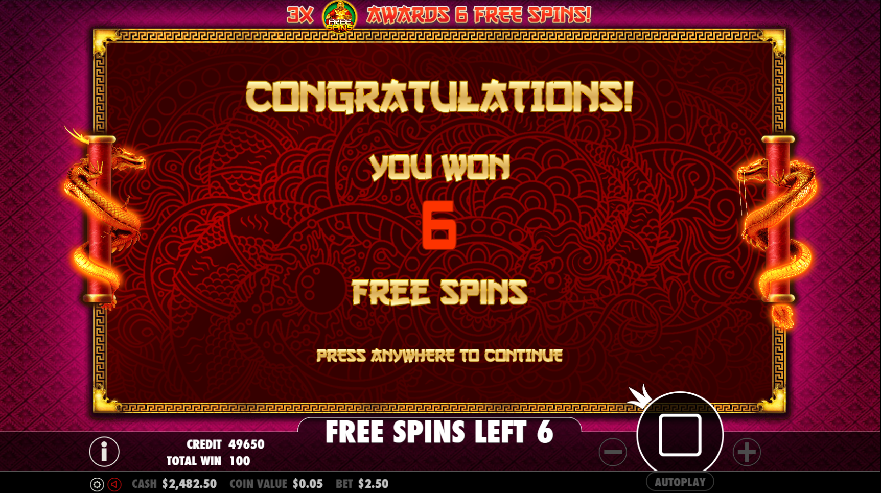 Lucky Dragons - Free spins 9