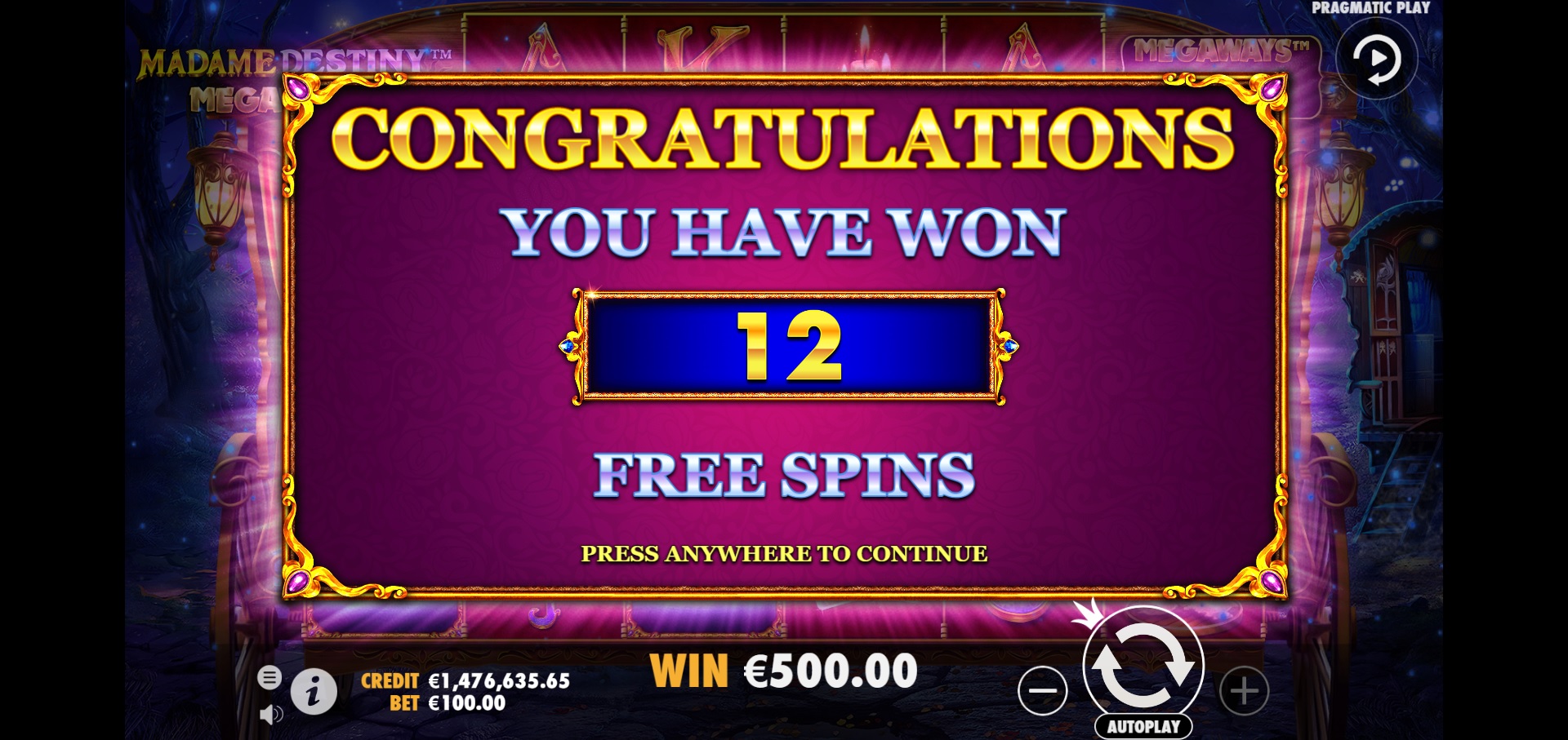 Madame Destiny Megaways - Free spins 9